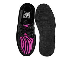 T.U.K. Shoes Black Patent Pink Zebra Hair Stratocreeper