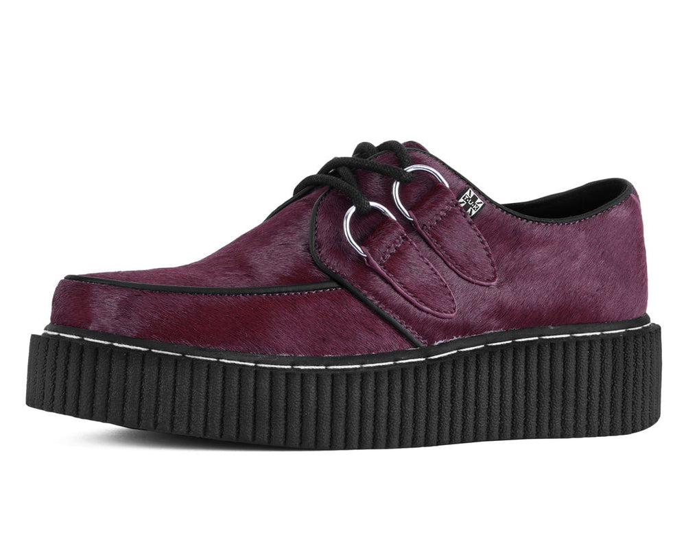 T.U.K. Shoes G3454 Burgundy Cow Hair Vintage Creeper