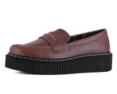T.U.K. Shoes G3449 Brown Crazy Horse Leather Loafer Vintage Creeper