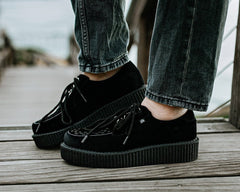 T.U.K. Shoes T2262 Black Faux Suede Anarchic Creeper