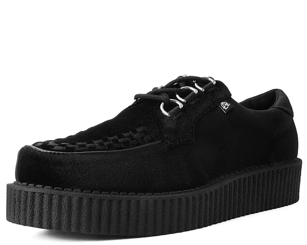 T.U.K. Shoes T2280 Black Velvet Anarchic Creeper