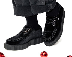 T.U.K. Shoes T2280 Black Velvet Anarchic Creeper