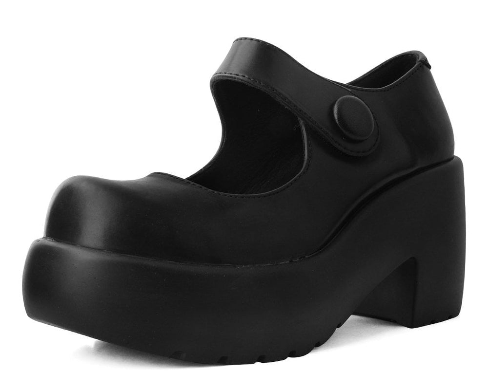 T.U.K. Shoes T2302L Black Bubble Anarchic Mary Jane Platform