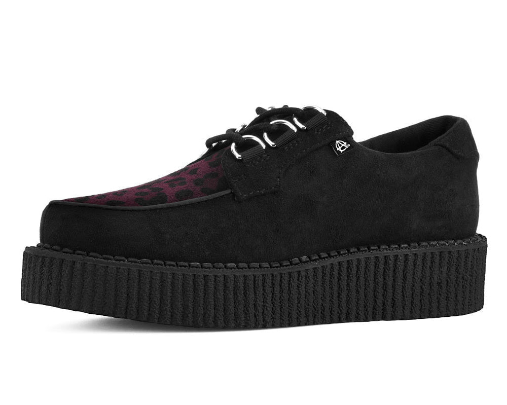 T.U.K. Shoes T2369 Black & Burgundy Leopard Anarchic Creeper