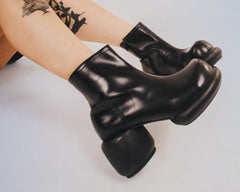 T.U.K. Shoes T2317L Black Burnished Bubble II Anarchic Zip Boot