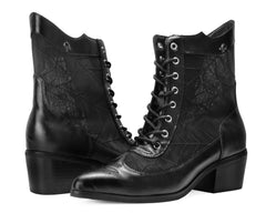 T.U.K. Shoes A3310L Black Victorian Mesh Spiderweb Boot