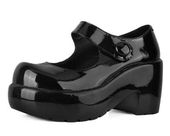T.U.K. Shoes A3218L Black Liquid Bubble Mary Jane Platform