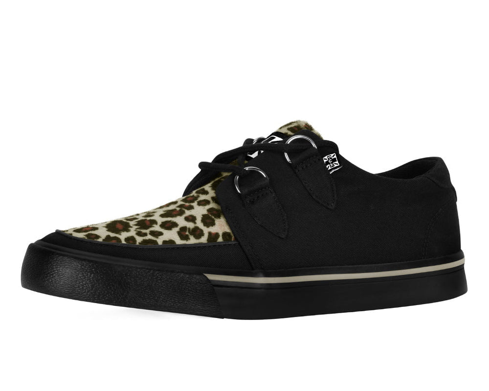 T.U.K. Shoes A9181 Black & Leopard Vegan Sneaker