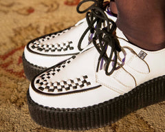 T.U.K. Shoes V6803 White Leather Viva Mondo Creeper