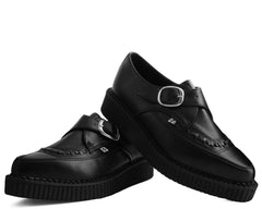 T.U.K. Shoes A9324 Black TUKskin™ Pointed Buckle Creeper