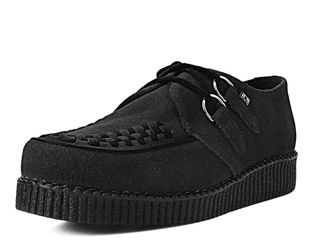 T.U.K. Shoes F9779 Black Faux Suede Viva Low Creeper