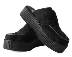 T.U.K. Shoes V3177L Black Suede Creeper Mule