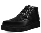 T.U.K. Shoes A9325 Black TUKskin™ 3-Buckle Pointed Creeper Boot
