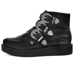 T.U.K. Shoes A9413 Black TUKskin™ Western Buckle Pointed Boot