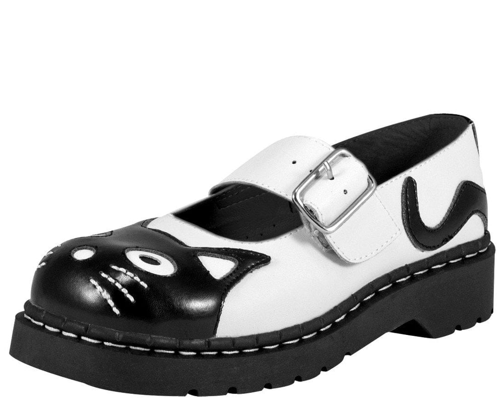 T.U.K. Shoes T2006 Black & White Kitty Mary Jane