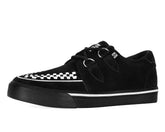 T.U.K. Shoes A9182 Black Suede White Interlace Sneaker