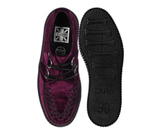 T.U.K. Shoes V8463 Burgundy Velvet Viva Mondo Creepers