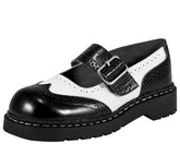 T.U.K. Shoes T1035 Black & White Brogue Mary Jane