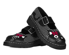 T.U.K. Shoes T2353 Black Polka Dot Kitty Mary Jane