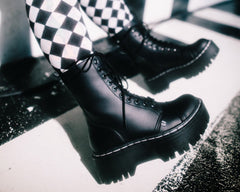 T.U.K. Shoes A3116 Black TUKskin™ 10-Eye Double Decker Boot