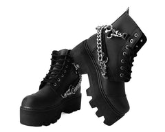 T.U.K. Shoes A9752 Black 7-Eye Chain & Strap Dino Lug Boot