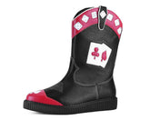 T.U.K. Shoes A3440 Black & Red Playing Cards Western Creeper Boot