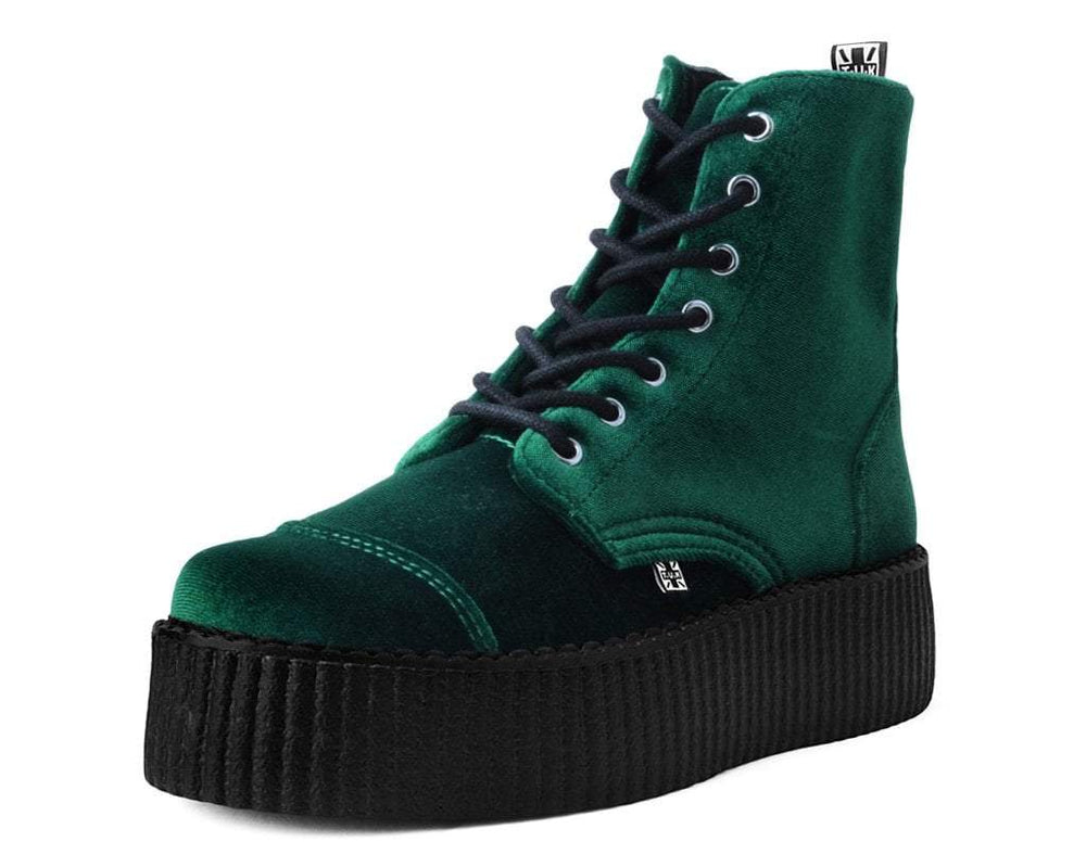 T.U.K. Shoes V9759L Green Velvet 7-Eye Viva Mondo Boot