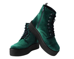 T.U.K. Shoes V9759L Green Velvet 7-Eye Viva Mondo Boot
