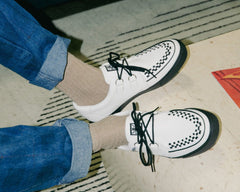 T.U.K. Shoes A9179 White Leather D-Ring Sneaker