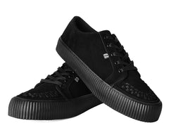 T.U.K. Shoes A3313 Black Suede Lace-Up Creeper Sneaker