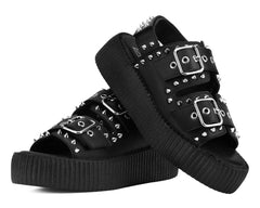 T.U.K. Shoes V3477L Black TUKskin Studded Viva Mondo Sandal
