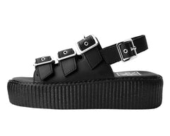 T.U.K. Shoes V9880L Black 3-Buckle Mondo Sandal