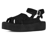T.U.K. Shoes V3462L Black Suede Interlace Viva Mondo Sandal