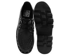 T.U.K. Shoes A9469 Black Faux Leather Dino Lug Sole Creeper