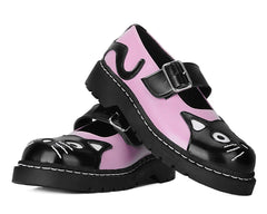 T.U.K. Shoes T2344 Black & Pink Kitty Mary Jane
