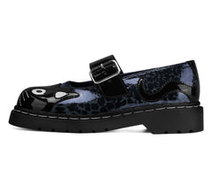 T.U.K. Shoes T2366 Black & Grey Leopard Kitty Mary Jane