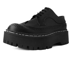 T.U.K. Shoes A9884 Black Double Decker Brogue