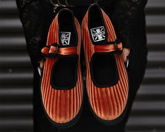T.U.K. Shoes F3215L Orange Corduroy Viva Low Mary Jane