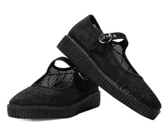 T.U.K. Shoes F3311L Black Mesh Web Viva Low Mary Jane