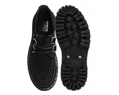 T.U.K. Shoes A3051 Black Suede Interlace Double Decker Creeper