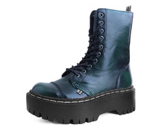 T.U.K. Shoes A3195 Green Rub-Off 10-Eye Double Decker Boot