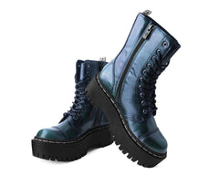 T.U.K. Shoes A3195 Green Rub-Off 10-Eye Double Decker Boot