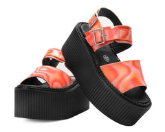 T.U.K. Shoes S3306L Orange Wavy Strato Sandal