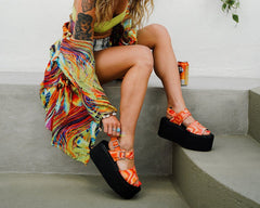 T.U.K. Shoes S3306L Orange Wavy Strato Sandal
