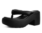 T.U.K. Shoes A9960L Black Strappy Bubble Heel