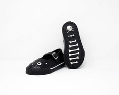 T.U.K. Shoes A9725B Black & White Kitty Mary Jane Toddler Sneaker