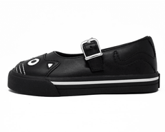 T.U.K. Shoes A9725B Black & White Kitty Mary Jane Toddler Sneaker