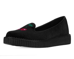 T.U.K. Shoes A3338L Black Velvet Cherry Ballet Flat