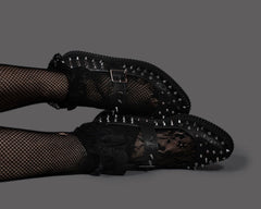 T.U.K. Shoes A3355L Black TUKskin Pointed Spike Mary Jane