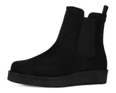 T.U.K. Shoes F3424L Black Faux Suede Viva Low Chelsea Boot
